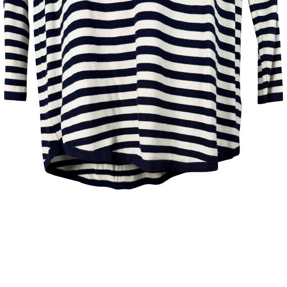 Soft Surroundings Sweater Tunic Womens XL Navy Stripe Knit Back Zip Margulies - Picture 4 of 10